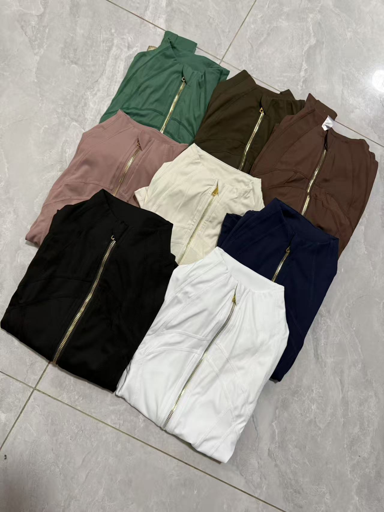 Hot yoga jackets jackets lemond efine jackets Yoga Sets Shorts Gold Zipper Workout Sport Coat Fiess Gym Jacket Sports Pants Training Jogging leggings Sportswear