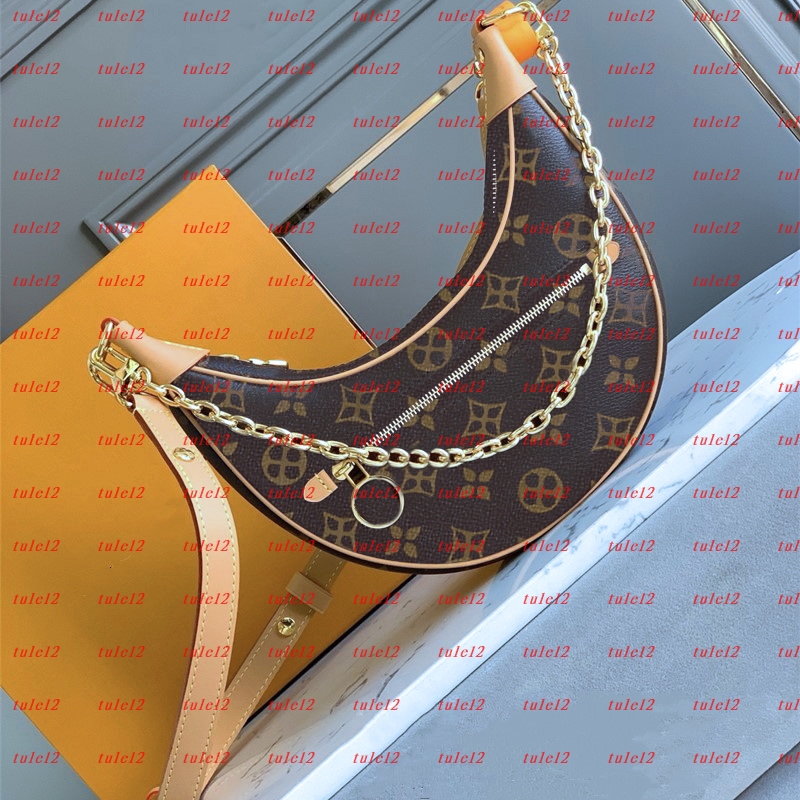 Top quality must have loop Pea bag Womens crossbody shoulder bag designer handbag Luxury hobo Half Moon tote mirror quality leather chain bag clutch bags wallet