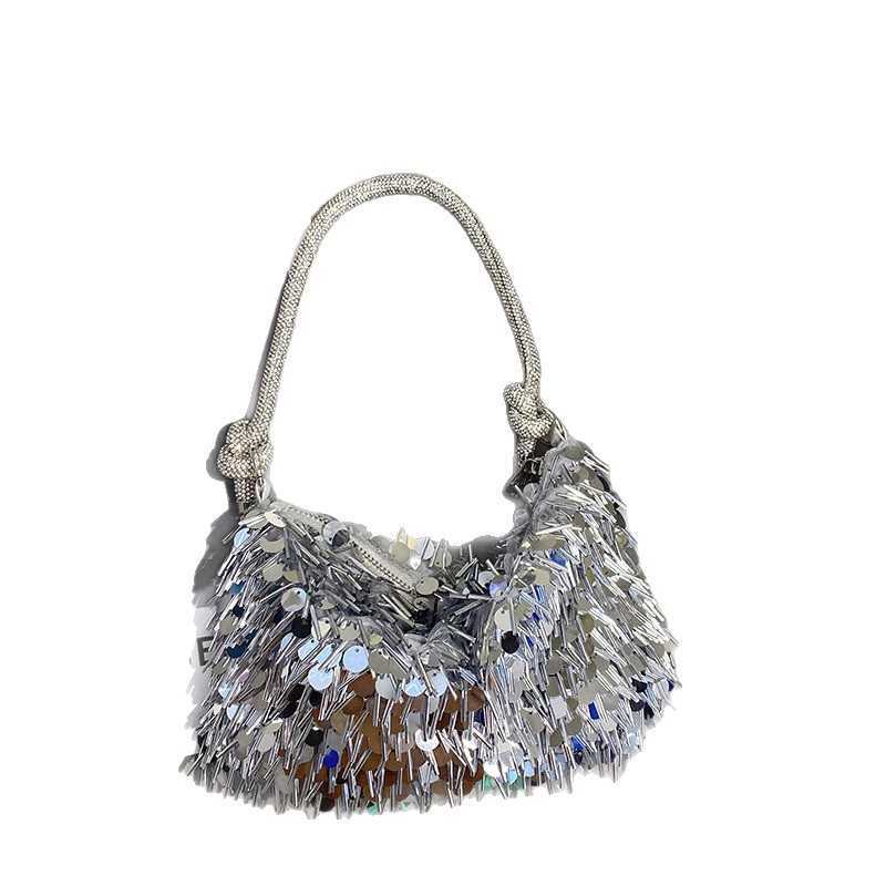 High-End Fashion Light Luxury Sequin Tassel Dumpling Bag Women Chain Shoulder Bag Trendy Versatile High-End Underarm Bag