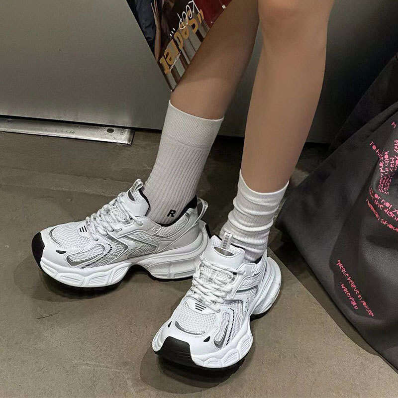 Women's Dad Sneakers 2025 Summer New Street Style Sports Casual Versatile Thick-Soled Mesh Running Shoes Trendy