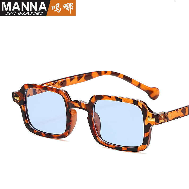 Fashion Trend Leopard Print Designer Women No-Makeup Look Square Decorative Sunglasses Outdoor Sun Protection Glasses for Men