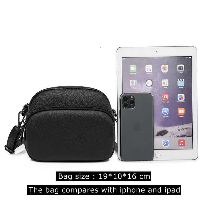 100% Genuine Leather Shoulder Bags For Women Rectangle Black Crossbody Designer Handbag Female Messenger Pocket Y250819