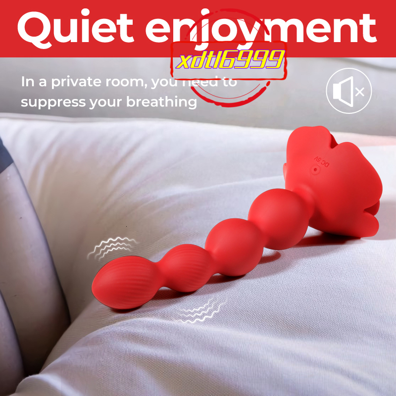 Remote Control Rose Sex Toy Electric Anal Plug with 10 Kinds of Vibration and 10 Kinds of WiggleSex toy