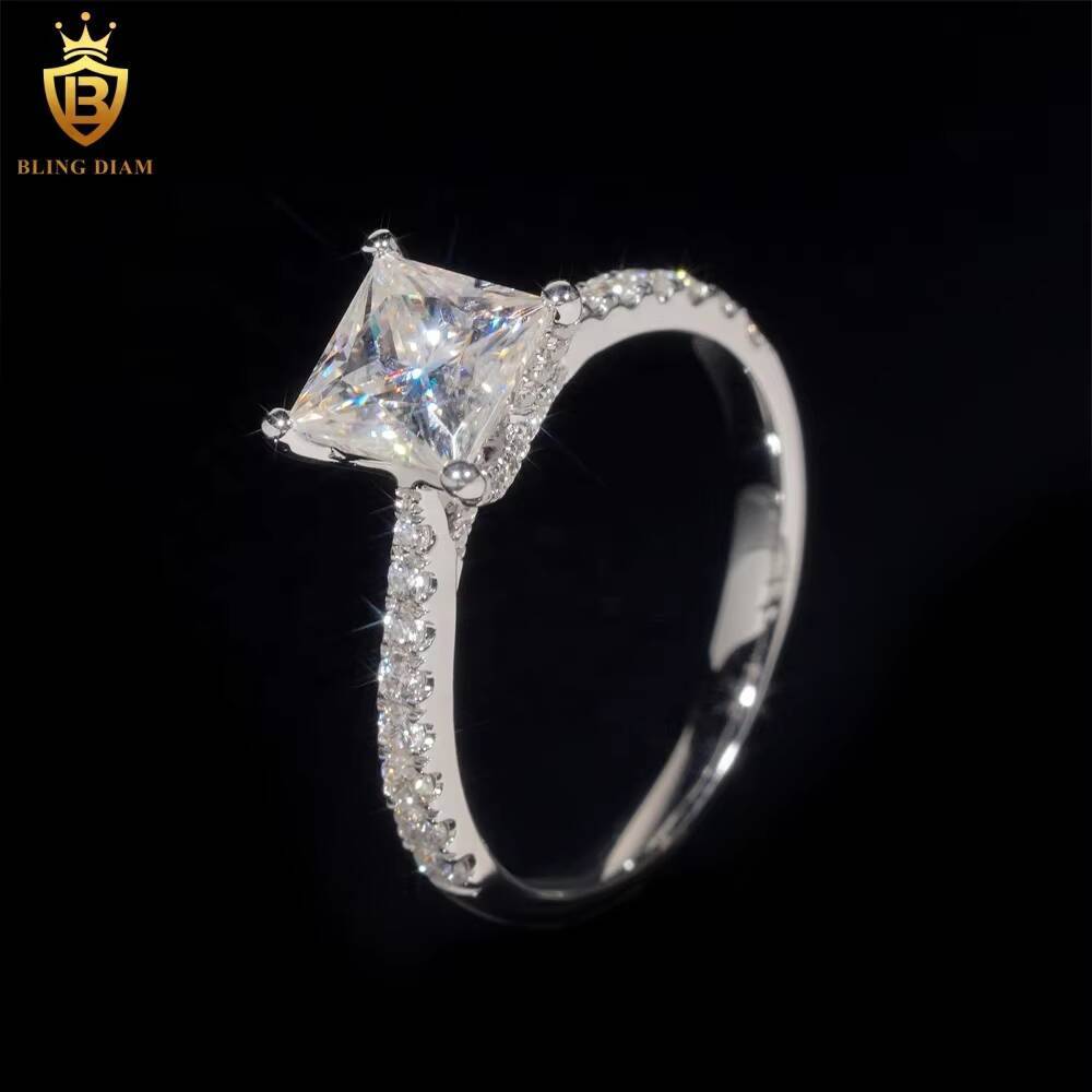 14K White Real Gold VVS Moissanite Engagement Wedding Custom Rings Luxury Rings for Women