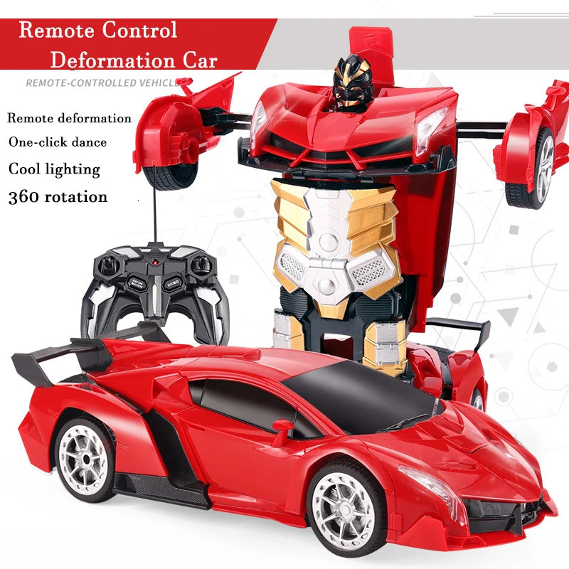 2IN1 Electric RC Car Transformation Robots One-key Deformation Car Outdoor Remote Control Sports Car Model Children Boys Toys 250820CJ