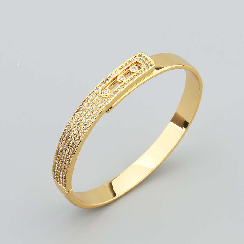 INS Fashion Creative Half Dia Inlaid Copper Gold-Plated Personality Girl Forest Style Bracelet Direct Sale