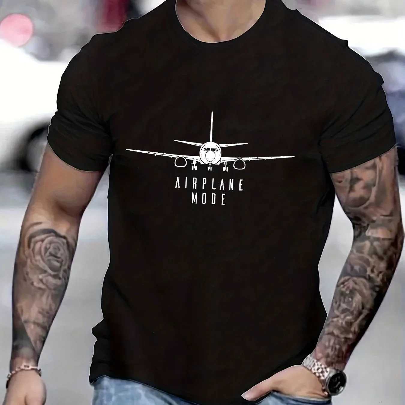 Shirts for Men Airplane Mode Travel T-shirts Traveler Vacation Tee Shirts Plane Pilot Tshirts Short Sleeve Clothing Mens Tops Y250819