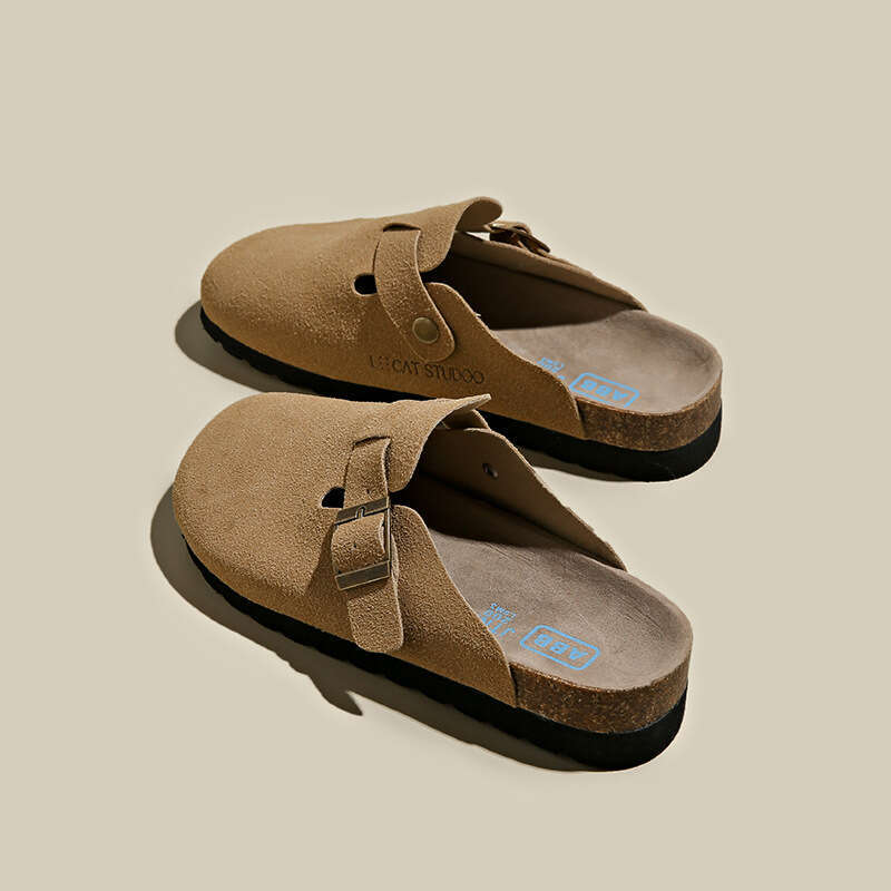 2023 New BK Closed-Toe Women's Summer Fashion Outdoor Sole Couple Flat Heel Cork Lazy Breathable Sandals