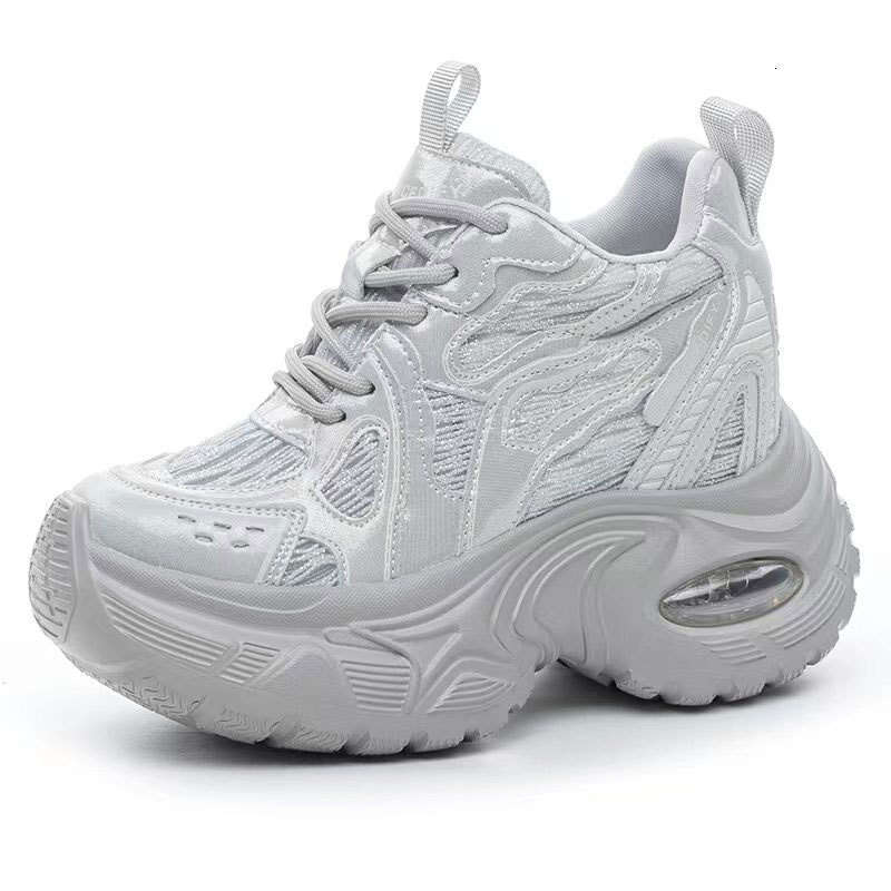 Summer Autumn Hollow Breathable Mesh 2025 New Ins Style Small Size Instant Height Increase 11cm Versatile Cushioned Dad Shoes