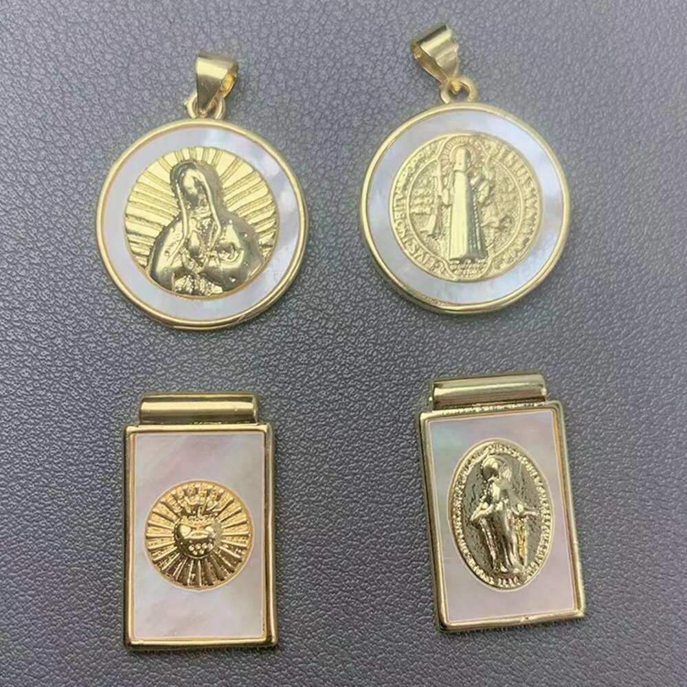 Minimalist Natural Shell Virgin Mary Pendant White Mother-of-Pearl Necklace DIY Jewelry Accessories Making