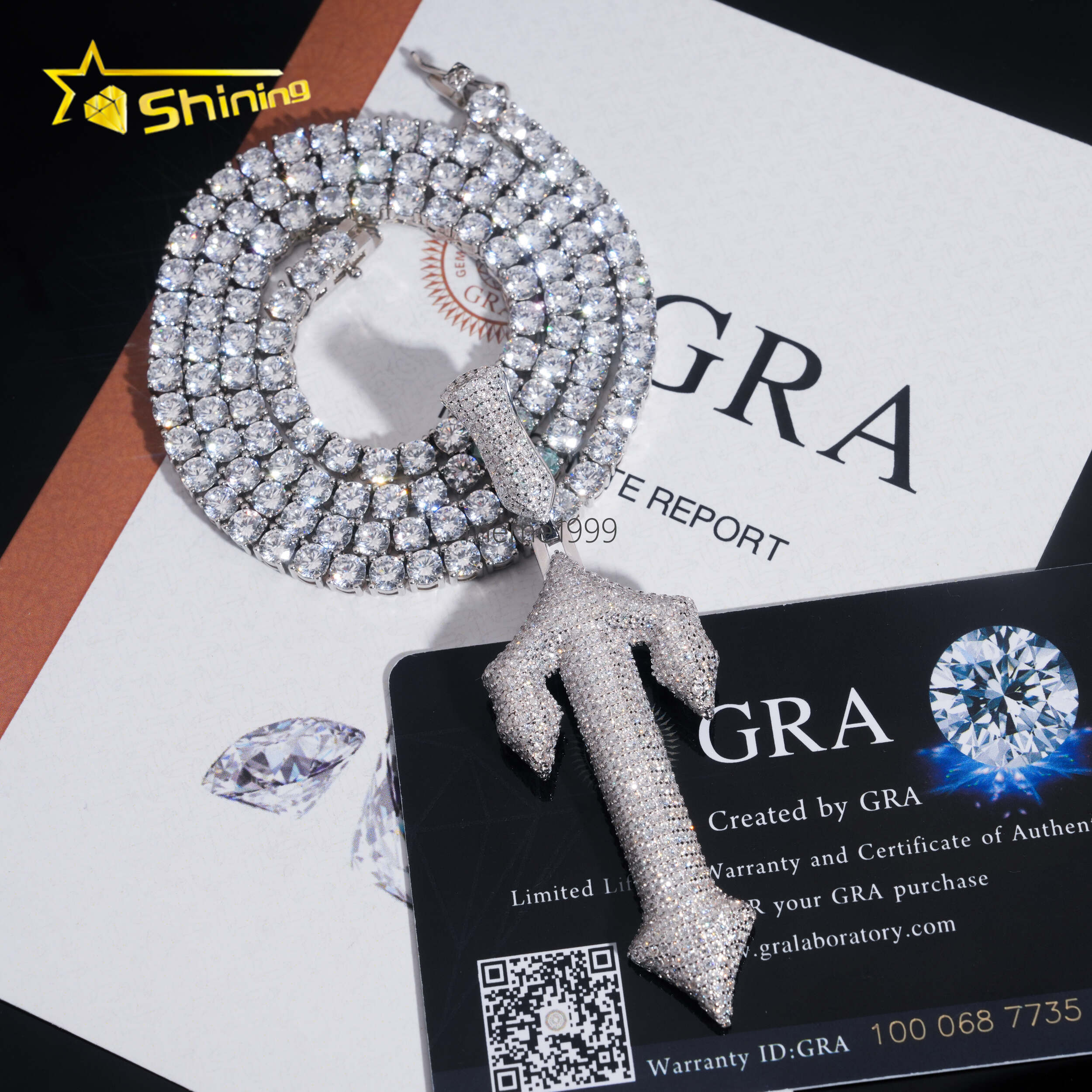 New Design Stocks 925 Sterling Silver Gold Plating Hip Hop Jewelry VVS Diamond Necklace Iced Out Moissanite Cross Pendant