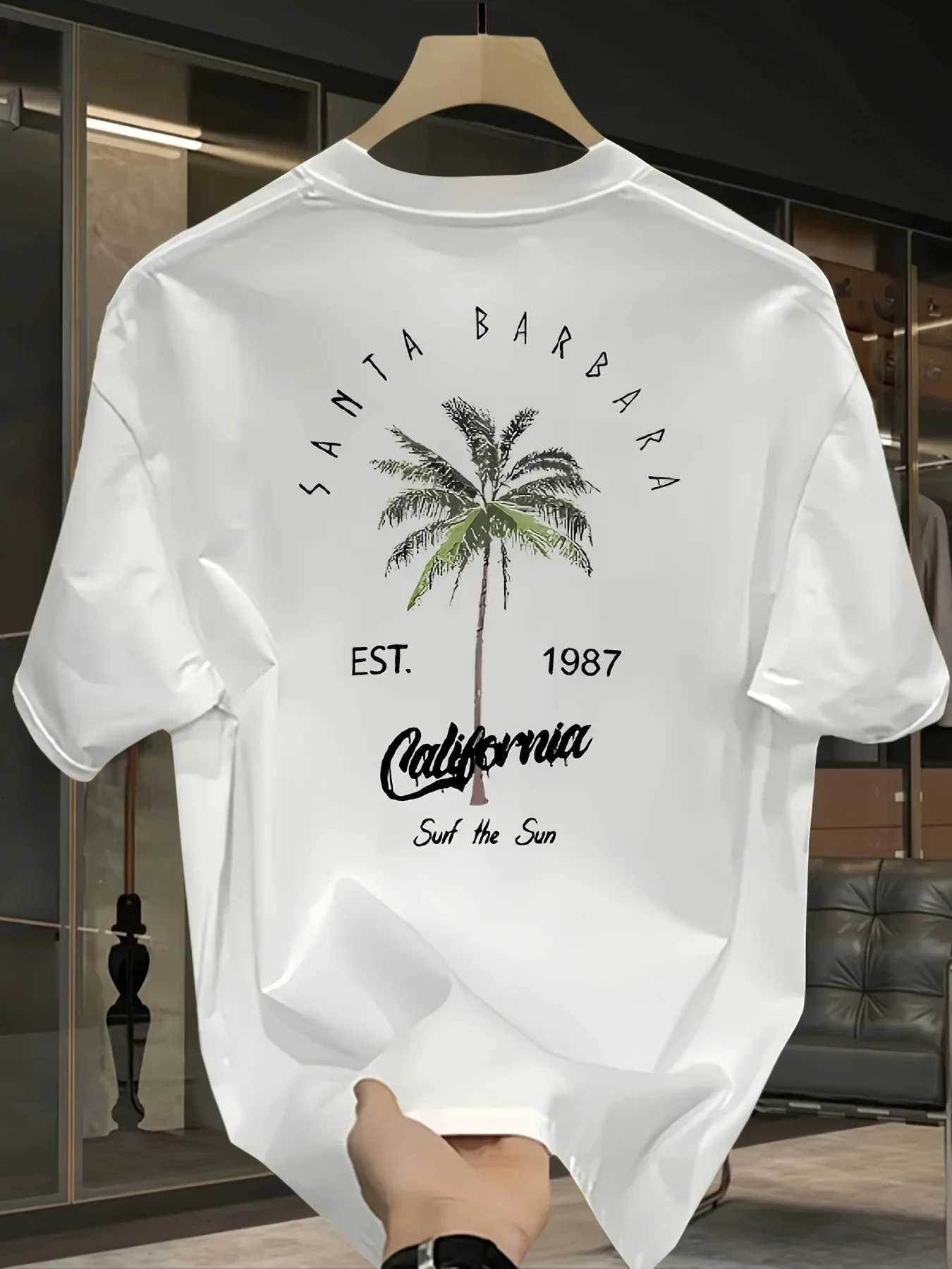 Mens clothing Loose and breathable T-shirts for daily travel and vacation 100% pure cotton high-quality tops for summer Y250819