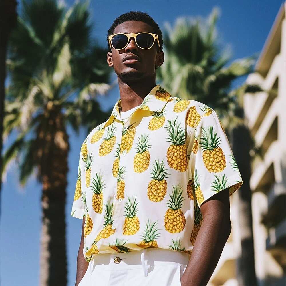 Mens Shirt Fruit 3D Hawaiian Shirts Lapel Short Sleeve Shirt Summer Casual Tops Loose Oversized T-shirts Men Clothing Y250819