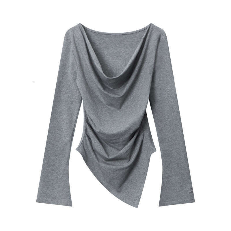 Heyhenry Trendy Brand Pure Desire Sweet Spicy Girl Irregular Off-Shoulder Top Design Sense Niche Base Shirt For Women B5