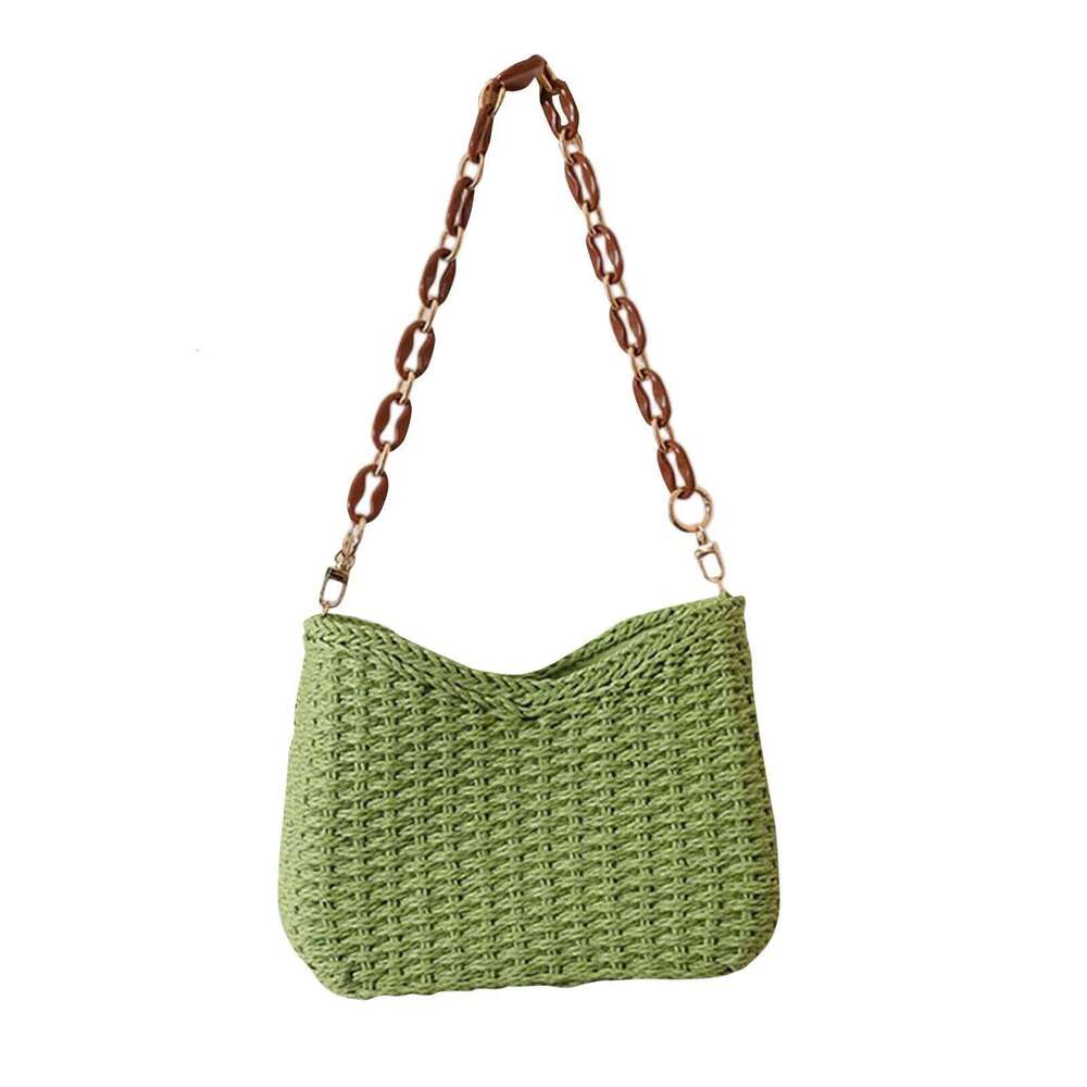 Fashion Bags Small Fresh Purple Underarm New Crescent Single Shoulder Solid Straw Woven Women's Holiday Beach Bag