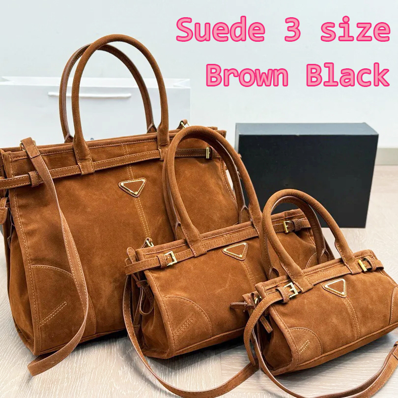 Luxury Designer bags tote bag High Quality handbag Premium texture suede fashion Metallic Leather women Shoulder bag Solid Color beach bag