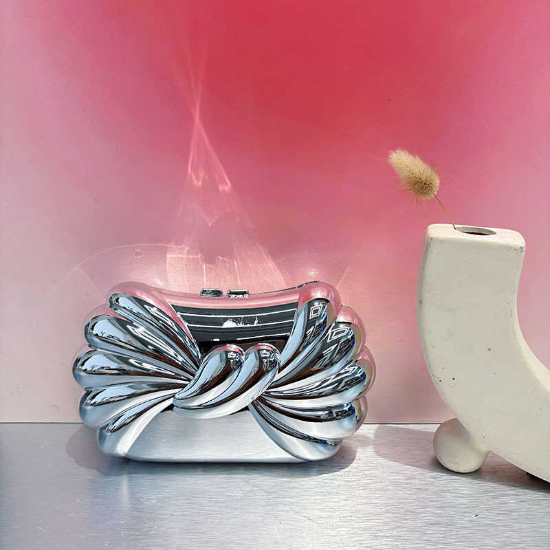 Glossy Metal Creative Design Acrylic Bag Wing-Shaped Personality Motorcycle Box Bag Handheld Crossbody Bag