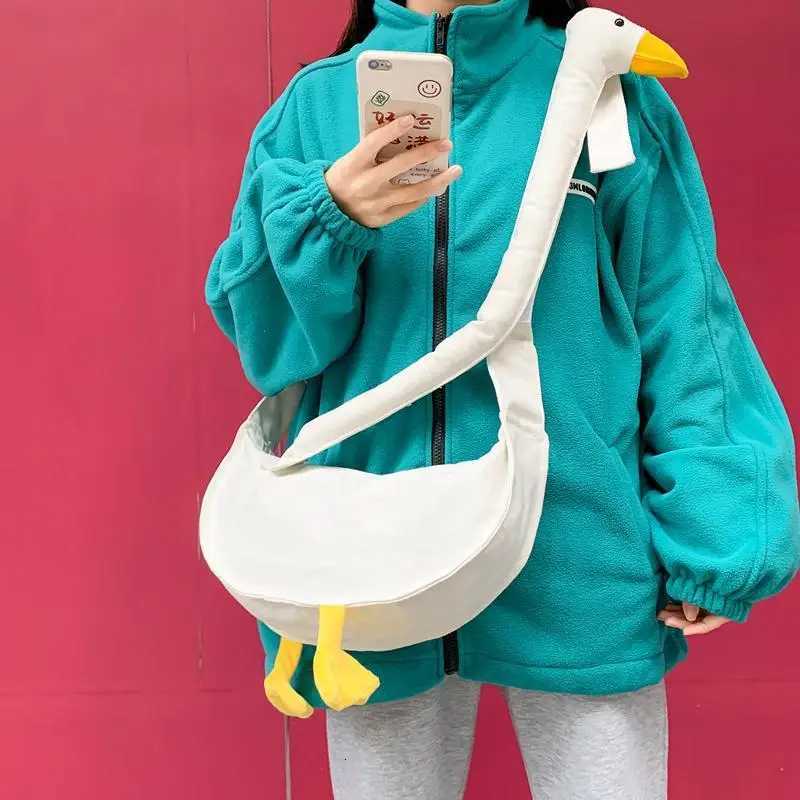 Wome Cute cartoon crossbody bag large capacity goose funny shoulder bag Y250819