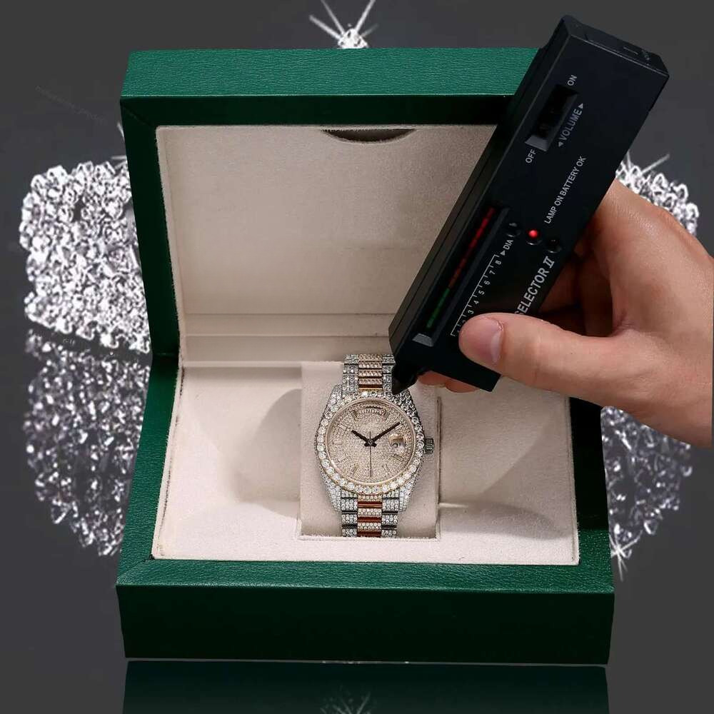 style men's Hip-hop high-end custom designer sparkling VVV Moissanite test, GRA dia free delivery to your door watch, Chill b57