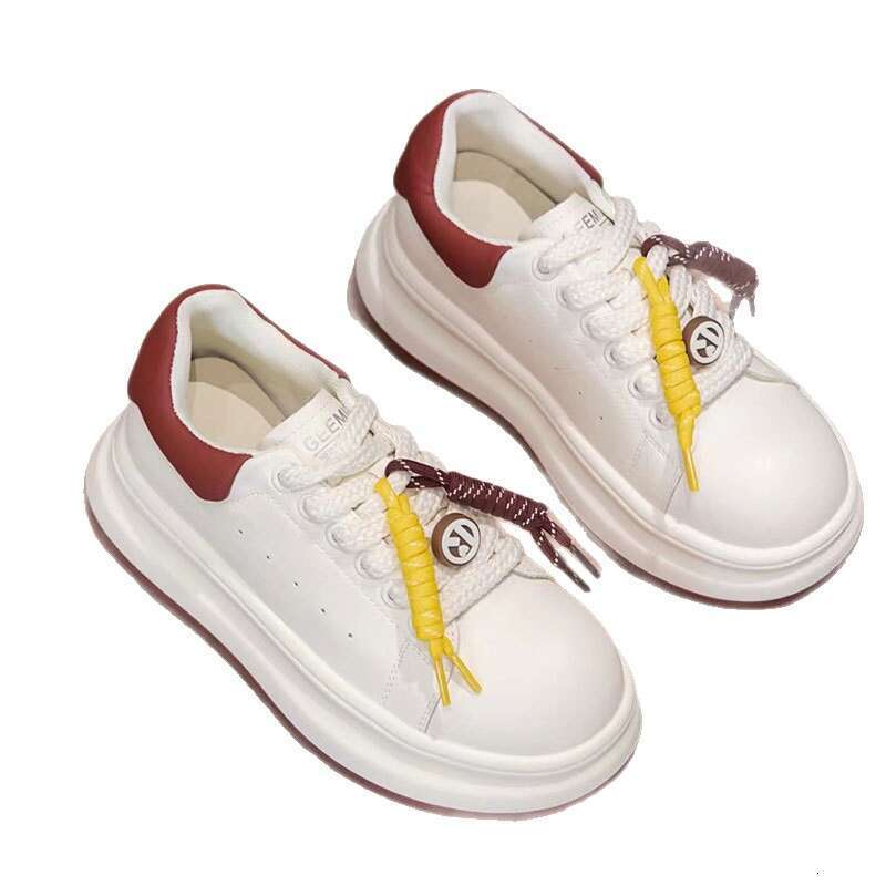 Sneakers for Women Summer Autumn New Korean Style Color Block Absorbent Ins Sports Casual Thick Sole Lace-up White Shoes
