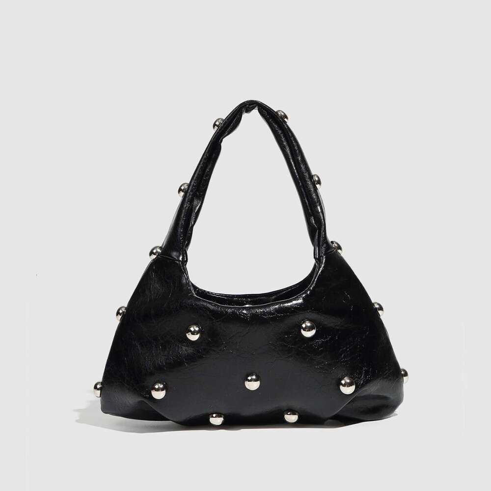 Designer Mushroom Rivet Handbag Bags Underarm Fashion Dumpling Shoulder Punk Style Metallic Women's Bag