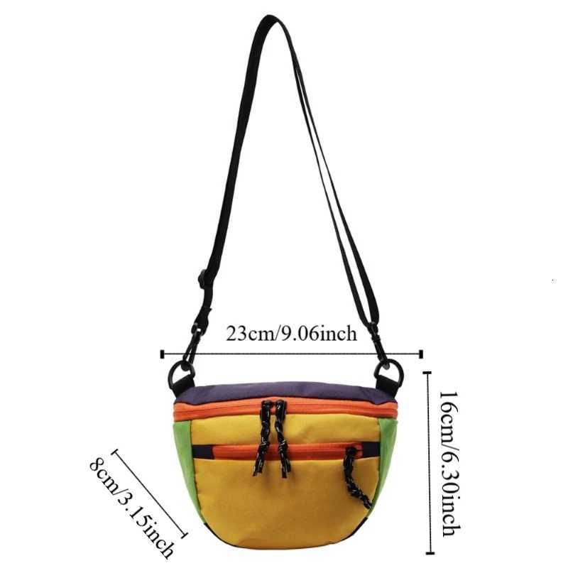 Korean Style Nylon Half Moon Bags Waterproof Large Capacity Dumpling Shoulder Bag Casual Lightweight Sports Crossbody Bag Y250819