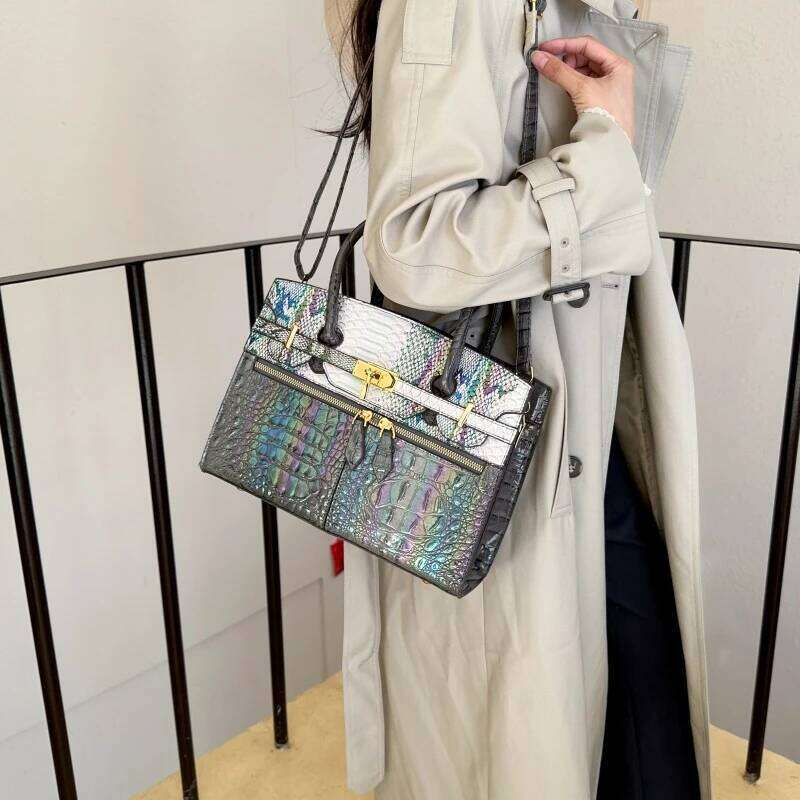 Classic Vintage Letter Tote Bag High-End Minimalist Crossbody Stylish Commuter Purse Women Fashion Leather Shopper