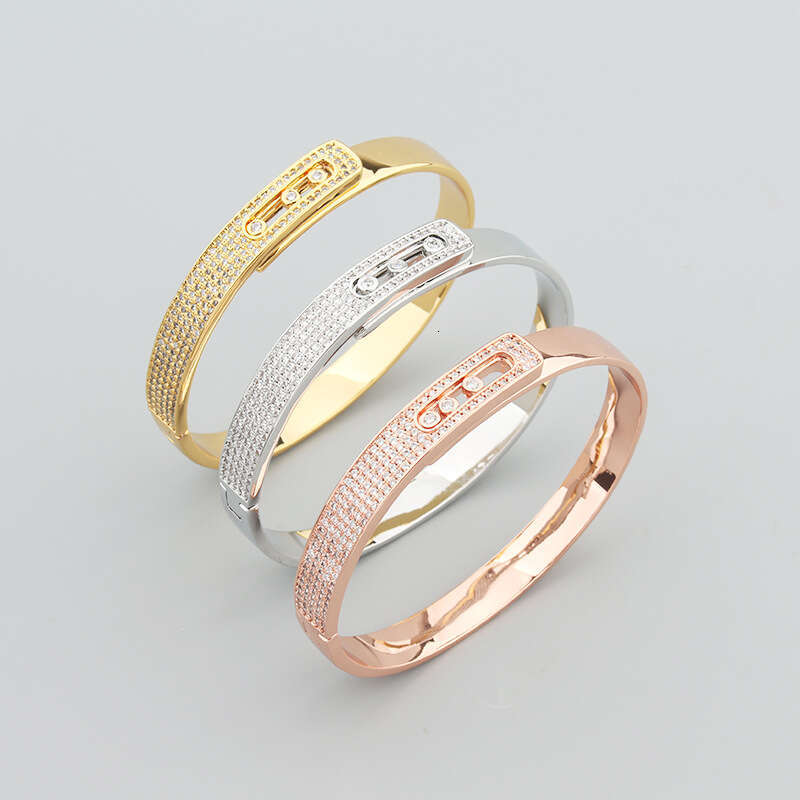 INS Fashion Creative Half Dia Inlaid Copper Gold-Plated Personality Girl Forest Style Bracelet Direct Sale