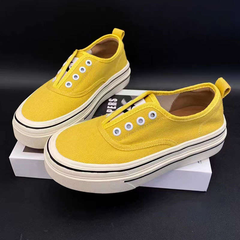 2025 New Spring Summer Thick Sole Elastic Slip-On Canvas for Women Breathable Casual Height Increasing White Sneakers Board Shoes