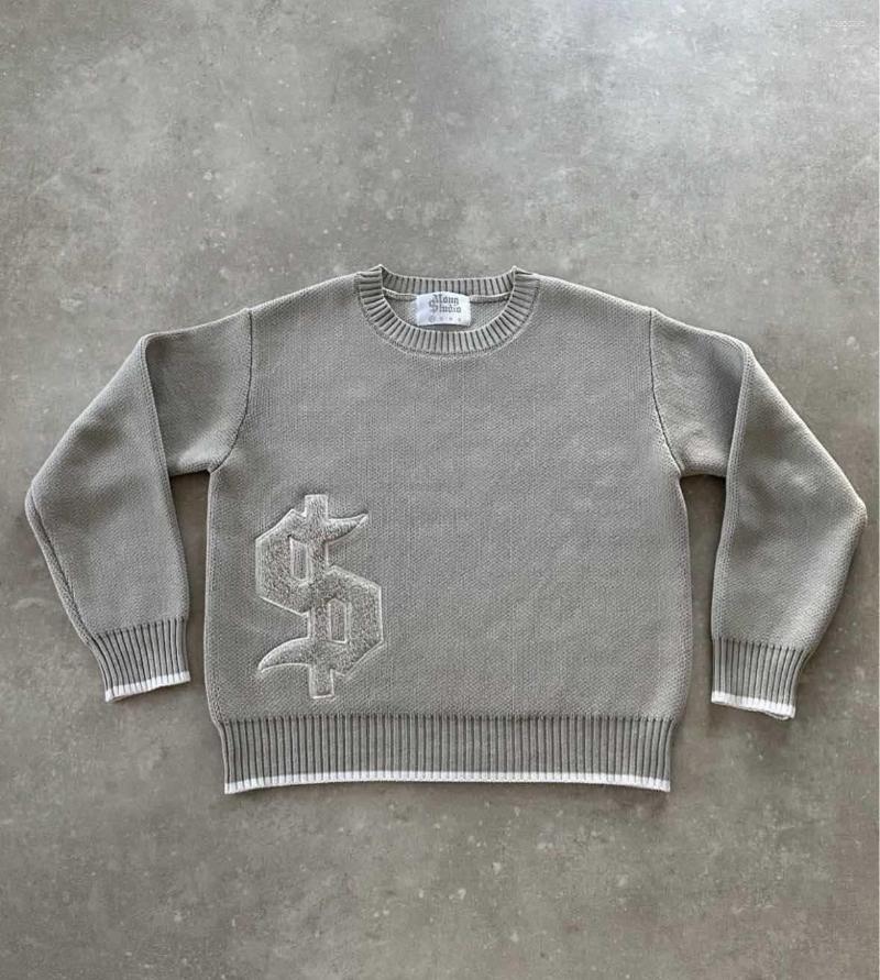 Men's Sweaters Cross-border European And American Retro Street Casual Loose Long-sleeved Top Autumn Winter Warm Pullover Crewneck Knitted