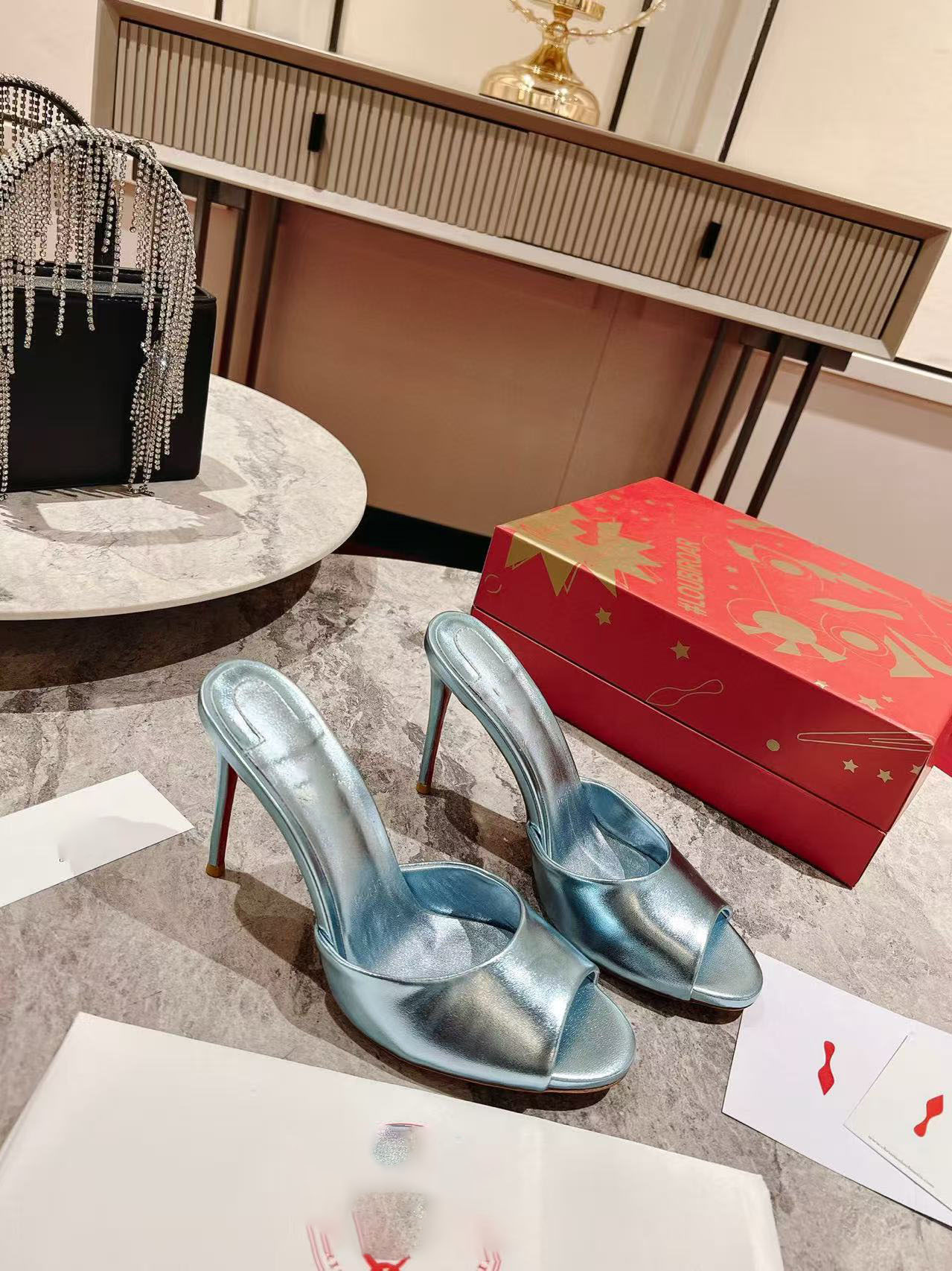 Fashion brand minimalist women's shoes, summer lace up slim fit high heels, plated waistband women's luxury shoes, women's casual high heels shoelace box