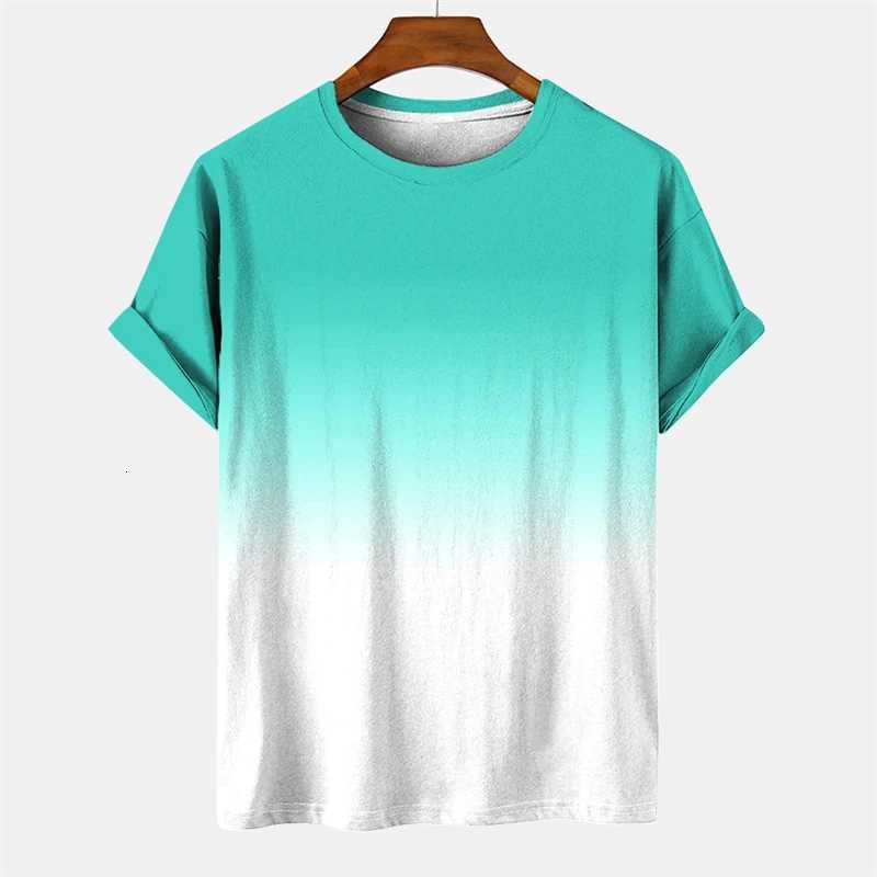 Simple Graphic T-shirt Mens Clothing Color Gradient 3D Print T-shirt Harajuku Clothing Mens And Womens Fashion T-shirt Tops Y250819