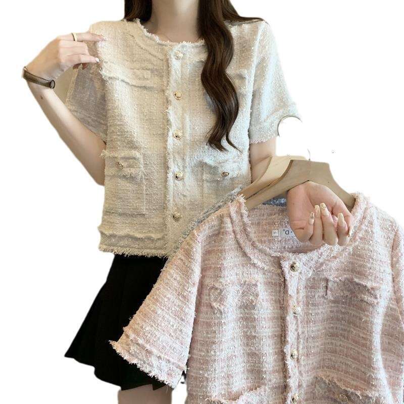 French Design Sense Niche Sleeve Chanel Style Jacket Tweed Cardigan Summer New Socialite Short Top Women