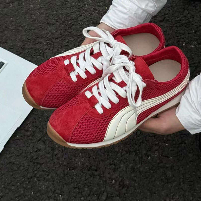 Grape Mom Same Style Ultra Breathable Mesh De Xun Color-Block Lace-Up Campus Casual Versatile Ugly-Cute Forrest Gump Shoes for Women