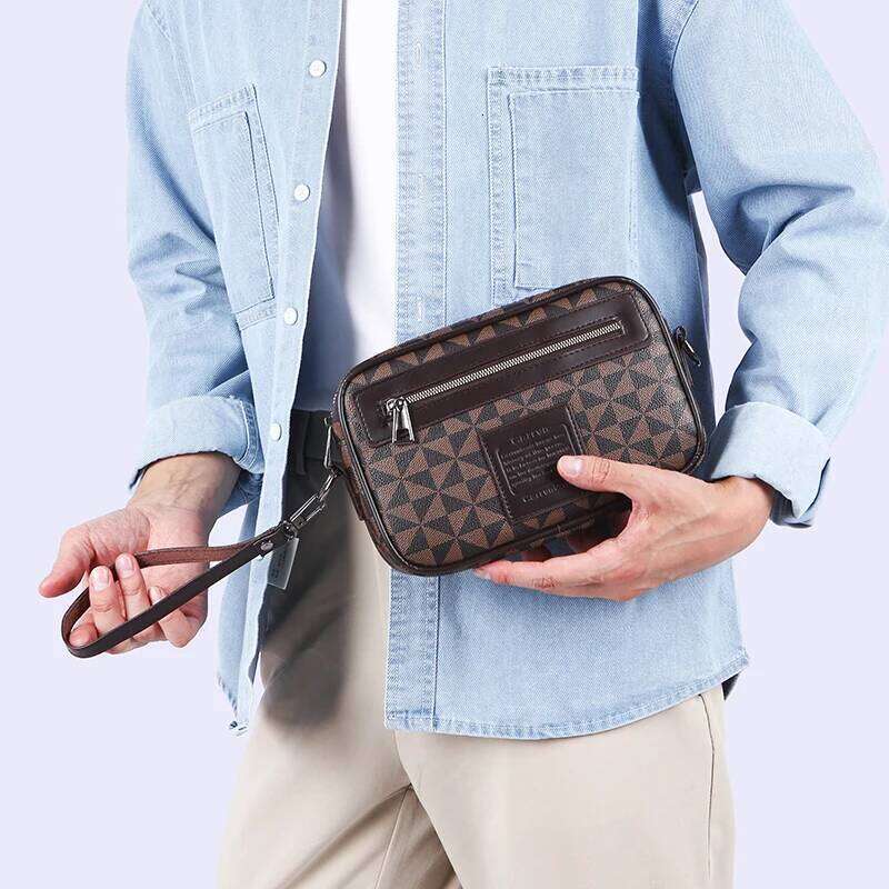 Square leather men's shoulder crossbody bags sacoches hommes for men designer bag handbag