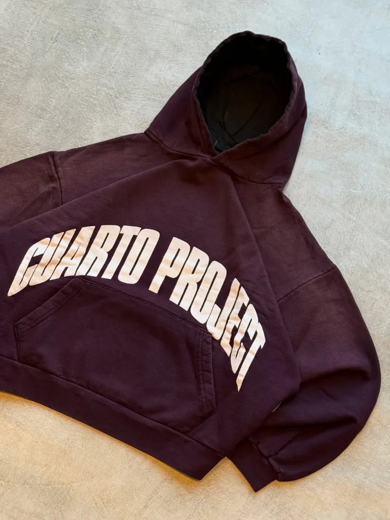 Goth Punk Harajuku Retro Letter Print Oversized Hoodie Men Y2k American Trendy High Street Pullover Sweatshirt Women 250815