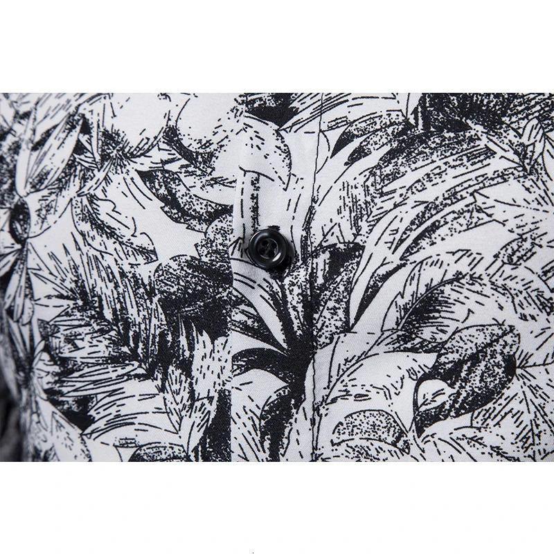 Mens Printed Lapel Long Sleeve Shirt Casual Blouse Fashionable Polyester Wear 250808