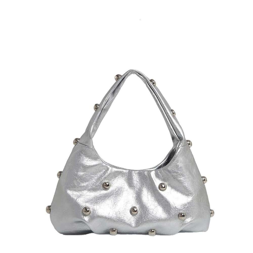 Designer Mushroom Rivet Handbag Bags Underarm Fashion Dumpling Shoulder Punk Style Metallic Women's Bag