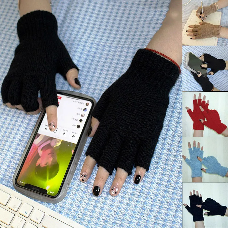 Gloves Without Fingers Female Ladies Touch for Girls Thermal Woman Winter 250811