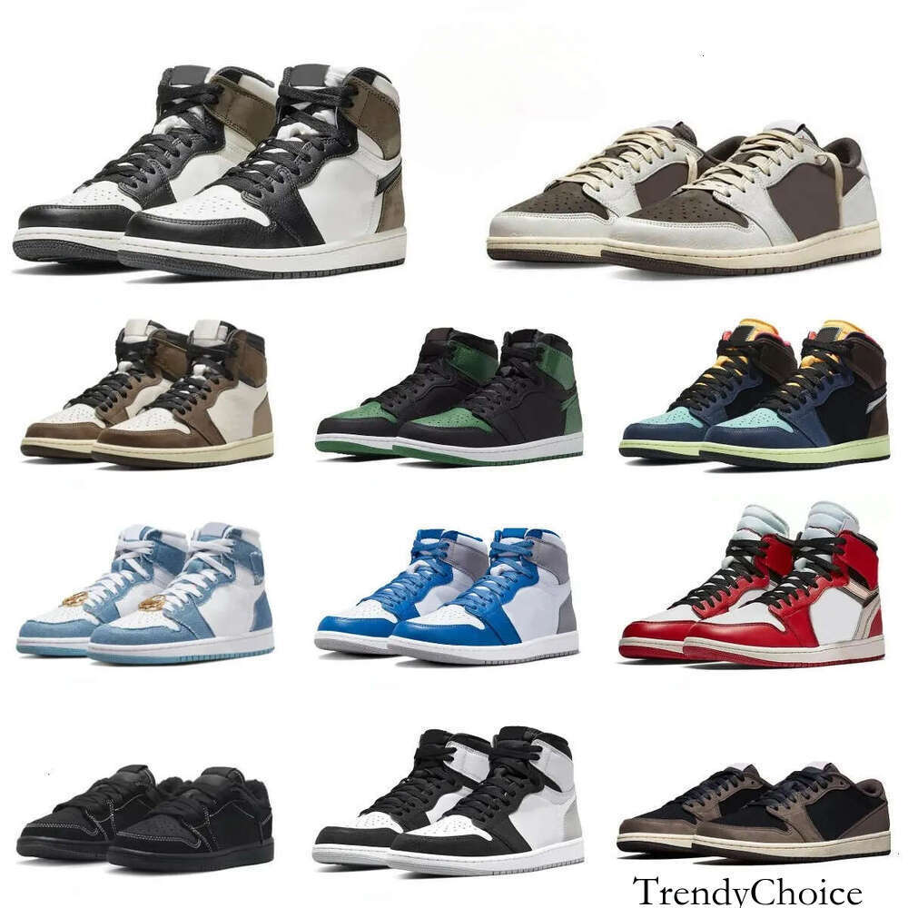Trainers 1 Sports Basketball Chaussures Men Femmes High Reverse Retrue True Turbo Blue Blue Tennis Dark Mocha Chicago Og Bio Hack Denim Pine Gree