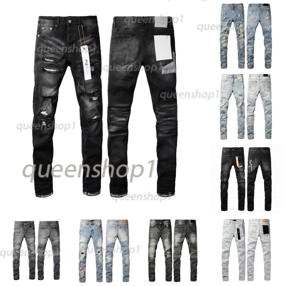 Men's Jeans Mens jeans Trousers Purples jeans for mens Denim Designer Jeans Men Black Pants High-end Quality Straight Retro Ripped Biker Jean Slim Fit Motorcycle