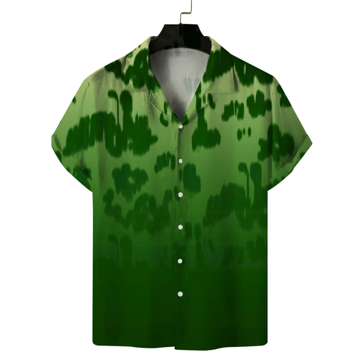 Summer mens personalized shortsleeved shirt printed Cuban casual Hawaiian collar beach 250808