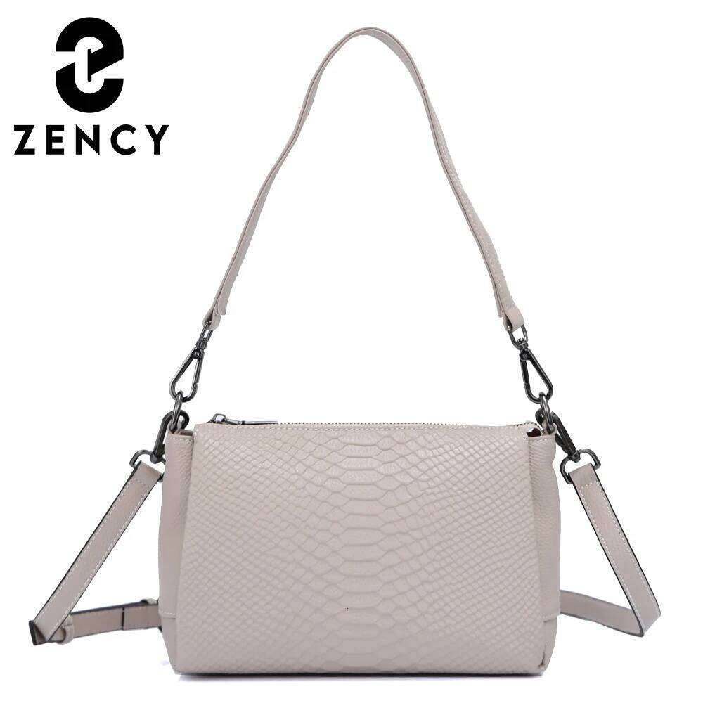 Zency Genuine Leather Women's Shoulder Casual Simple Crossbody Handbag Alligator Small Vintage Top-handle Bags Shell Bag