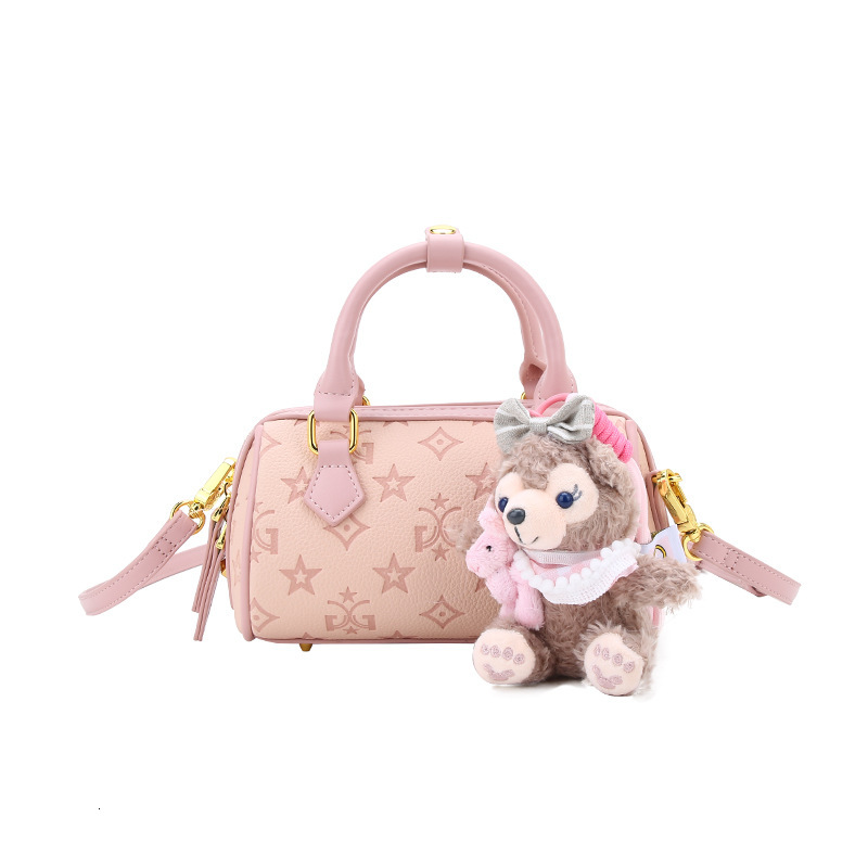 Free Shipping Designer Luxury Pink Embossed Women's Boston Bag New High-end Handbag Pillow Bag Fashion Shoulder Crossbody Bag Leisure Makeup Bag