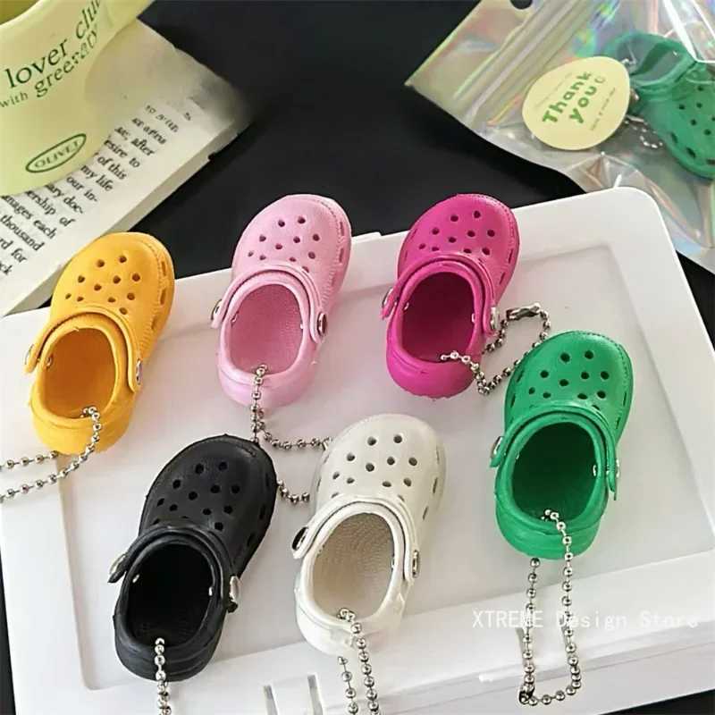 Creative Simulation Mini EVA Hole Shoes Keychain Pendants Colorful Croc Shoe Charms For DIY Car Key Bag School Bag Backpack XJ250820