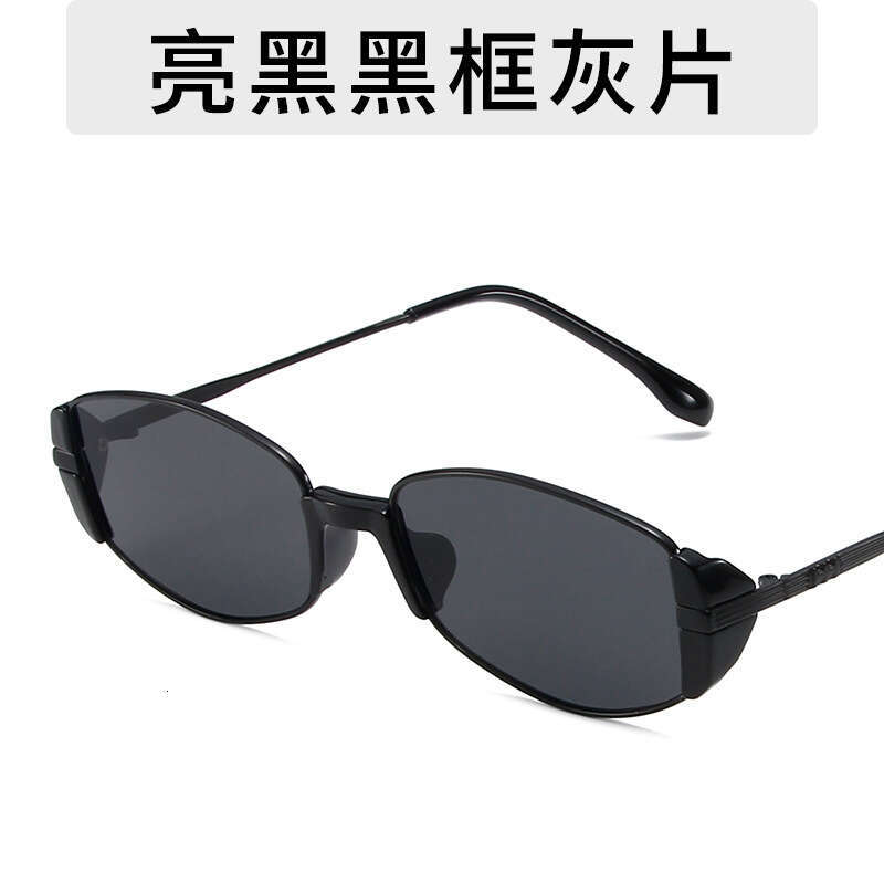 Steam Oval Fashion Small Frame Punk Sunglasses Designer Same Style Metal Sunshade Glasses