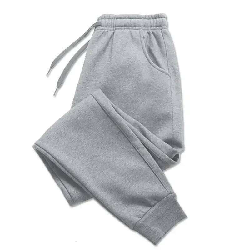 2024 Barbell Printed Fleece Men's Trousers Autumn Winter Fashion Drawstring Casual Male Sweatpants Jogging Sports Pants