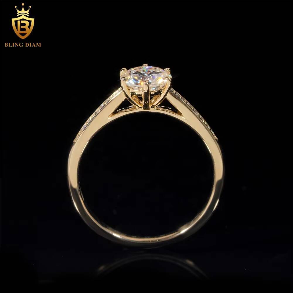 White Real Gold VVS Moissanite 10K Engagement Wedding Custom Rings Fashion Rings for Women