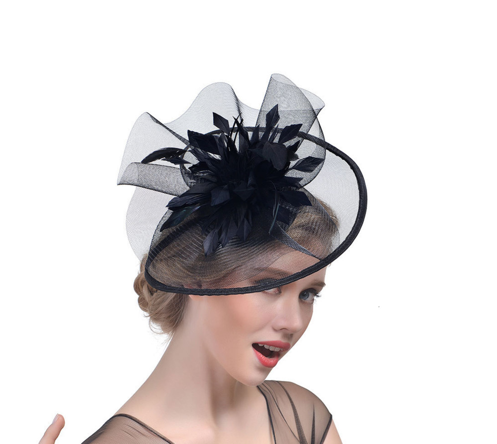 Elegant Flower Fascinator Pillbox Cap Wedding Women Fascinator Hat Headband Ladies Millinery Cap Mesh Bride Hats 250609