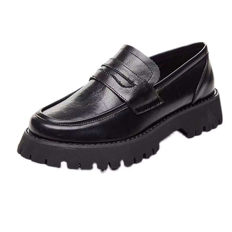 British Style Black Leather for Women 2024 Autumn New Niche Design Fashion Loafers Thick Sole Single Shoes